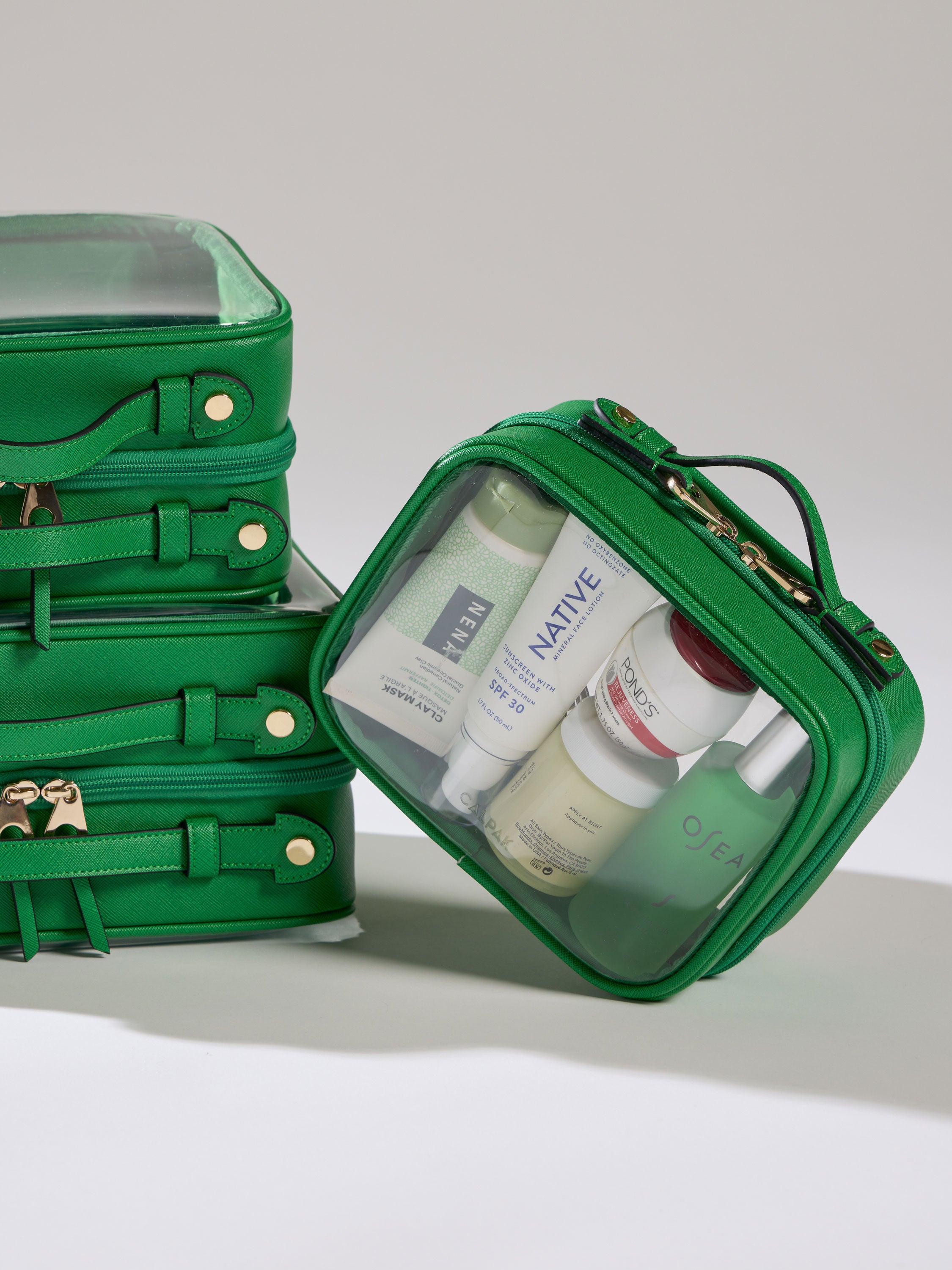 Small Green Transparent Makeup Case