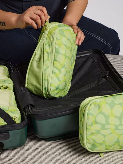 CALPAK small compression packing cubes in multi-colored green lime viper; PCS2301-LIME-VIPER view 2