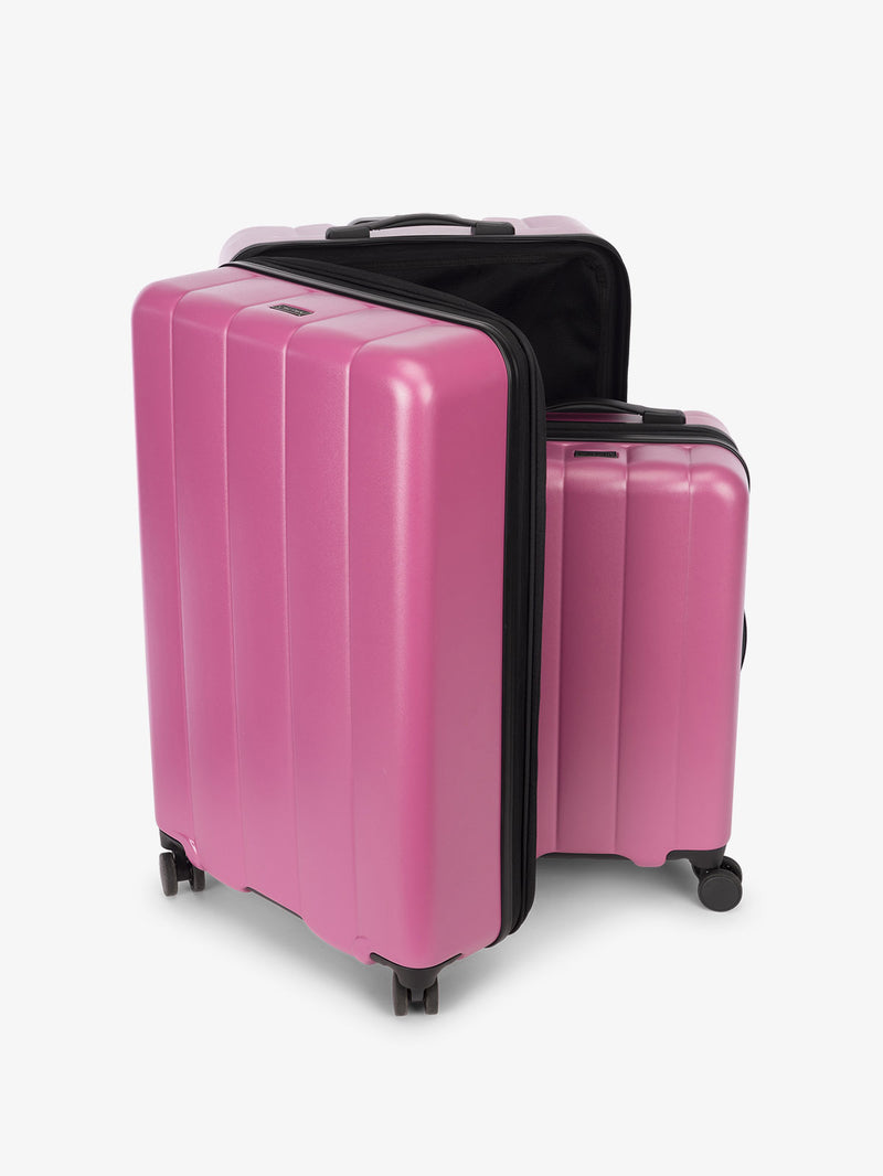 CALPAK Starter Bundle 2 piece hard side luggage set with 360 spinner wheels in purple pink raspberry