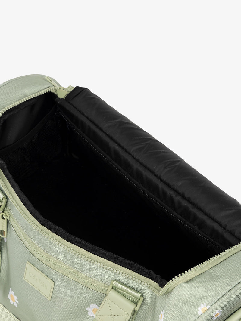 CALPAK Stevyn Duffel with multiple interior pockets in daisy