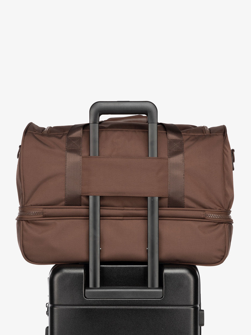 CALPAK Stevyn Duffel bag with trolley sleeve in walnut