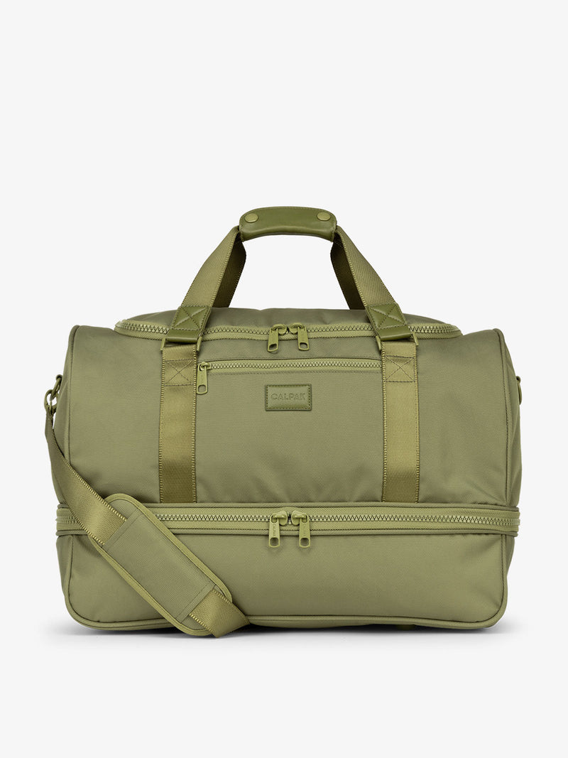 CALPAK Stevyn Duffel bag with removable crossbody strap in pistachio