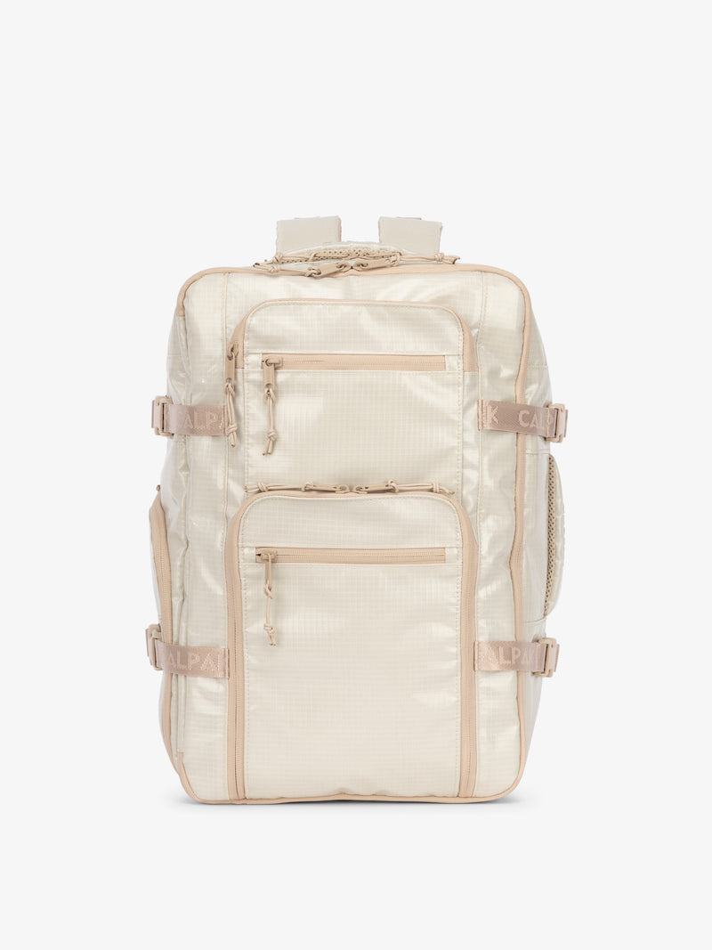 CALPAK Terra 26L laptop backpack duffel in white beige