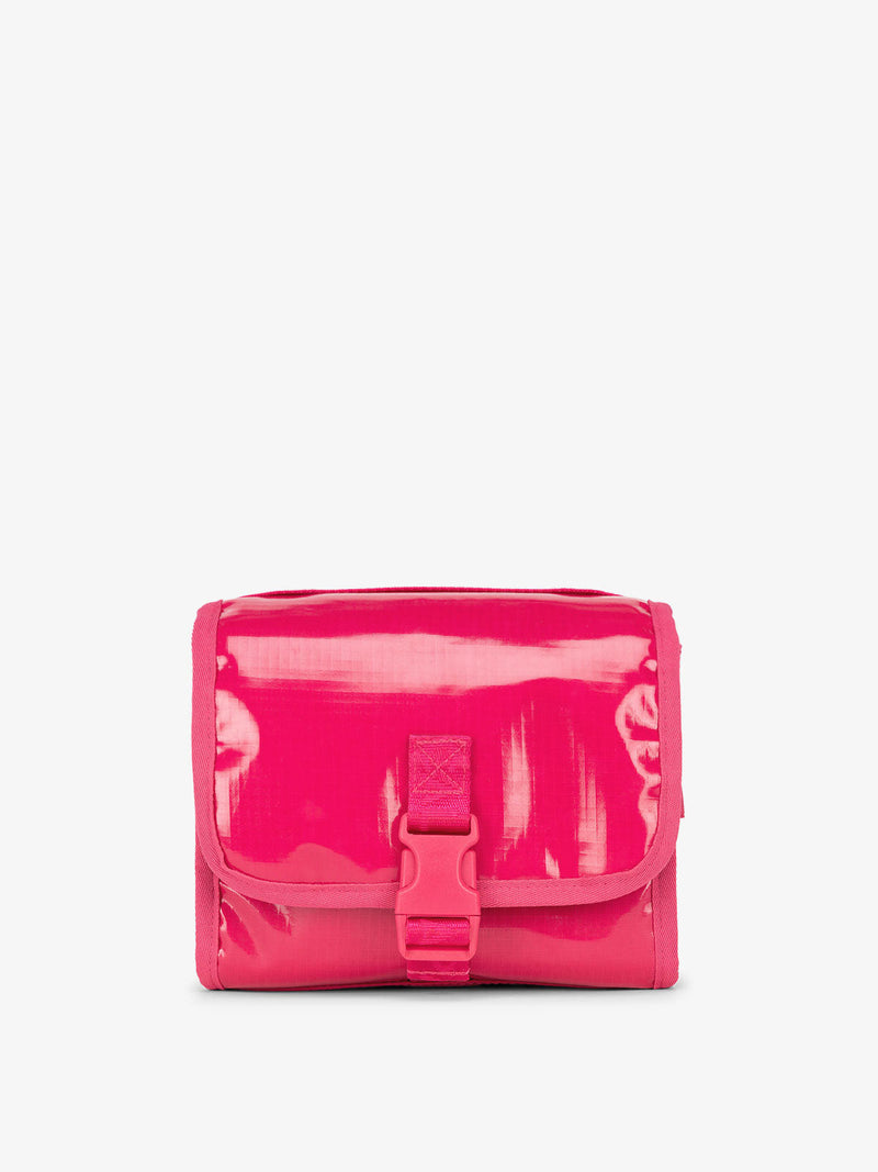 CALPAK Terra Hanging Toiletry Bag in pink dragonfruit