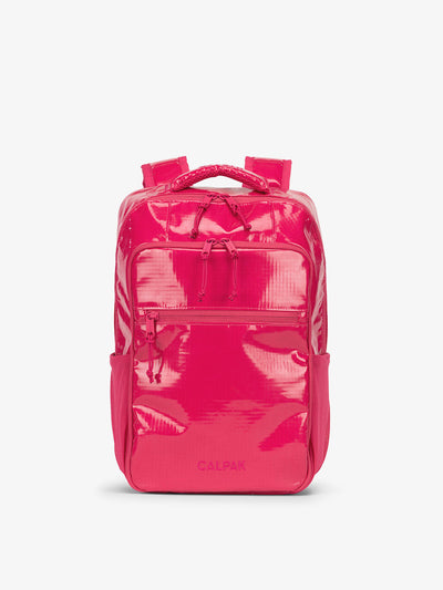 Front view of CALPAK Terra Hydration Backpack in pink dragonfruit; BPT2201-DRAGONFRUIT view 1