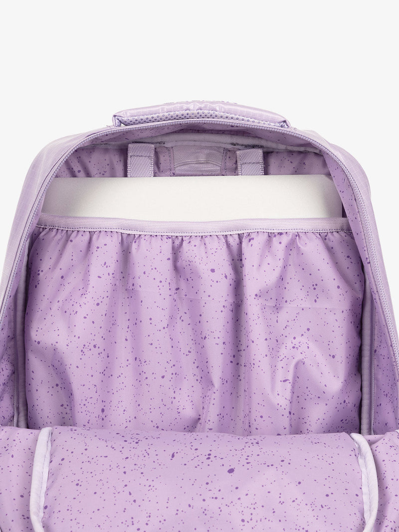 CALPAK Terra Laptop Backpack with laptop slip pocket in amethyst