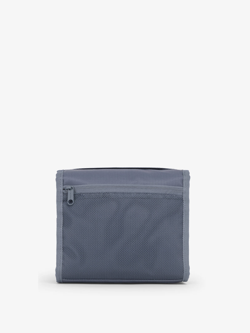 CALPAK Terra Hanging Toiletry Bag in blue Matte Indigo front view