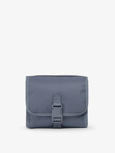 CALPAK Terra Hanging Toiletry Bag in blue Matte Indigo front view; THY2201-INDIGO view 1