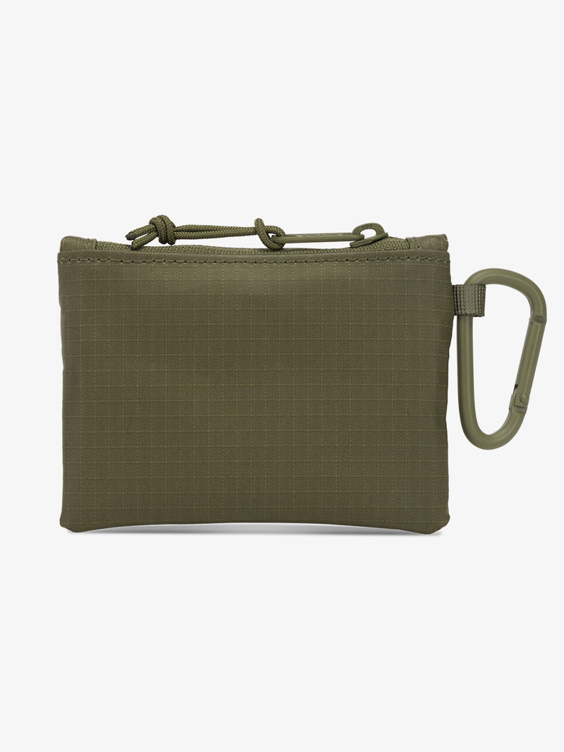 CALPAK Terra Clippable Card Pouch in dark green Matte Pine back view