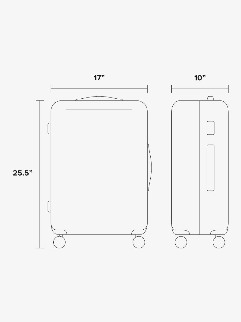 dimensions of CALPAK Astyll medium checked luggage