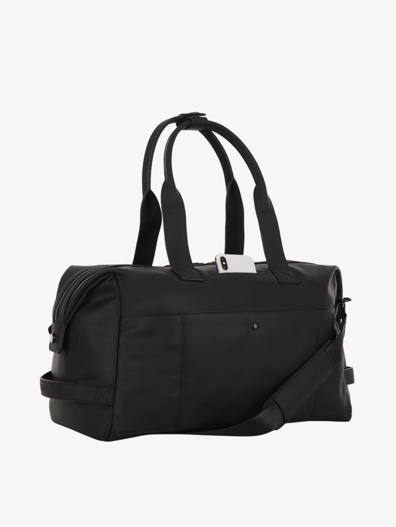 CALPAK Hue black faux leather duffel bag