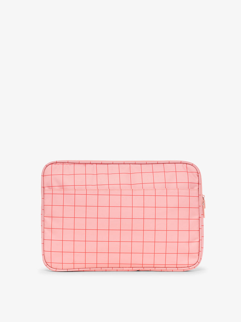 CALPAK 15-17 Inch Laptop case with padded pockets in pink grid