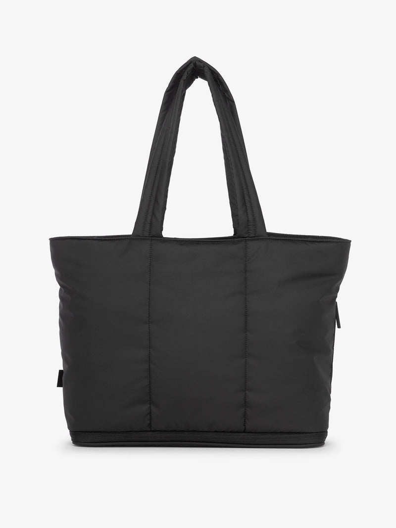 CALPAK Luka expandable shoulder tote bag with laptop compartment in black