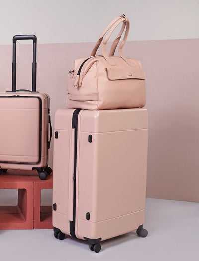 CALPAK large 30 inch hard shell luggage in pink mauve; LHU1028-MAUVE